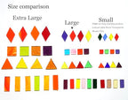 Lanyani 410 Large Transparent Stained Glass Mosaic Tiles, Vibrant Mixed Shapes for Art & Crafts, Cathedral Colorful Glass Pieces, 1.2 Pounds - color: Large/1.2lb /410pcs