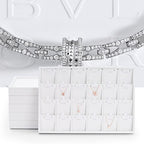 White Jewelry Ring Display Tray PU Leather Ring Earrings Display Organizer Tray - size: 11 Slot