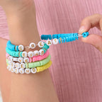 JIASHUYEYE Preppy Bracelets for Teen Girls - Stackable Boho Surfer Friendship Bracelets Set for Little Girls & Women - style: 18Pcs - Inspiration