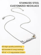 GoldChic JEWELRY Name Necklace Personalized for Men, Womens Custom Name Plate Chain, Stainless Steel Customized Old English Nameplate Choker with Curb Chains Custom, 16 inches to 30 inches - color: Photo & Rolo Chain 1.8 mm - Steel