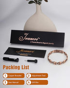 Jecanori Pure Copper Bracelet for Women,Copper Magnetic Bracelet With 3500 Gauss Magnets, Adjustable Jewelry Gift with Sizing Tool - color: Infinitely