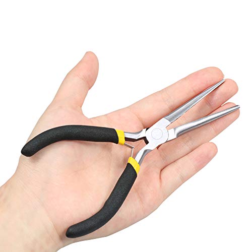 Mini Needle Nose Pliers for Jewelry Making 6 Inch Small Long Nose Pliers Long Tapered Jaw Non Serrated Precision Pliers Jewelry Making Tool for Wire Bending Small Object Gripping - size: Needle Nose