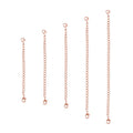 5 Pieces Necklace Extenders eBoot Chain Extenders Set for Necklace Bracelet DIY Jewelry Making (Rose Gold)