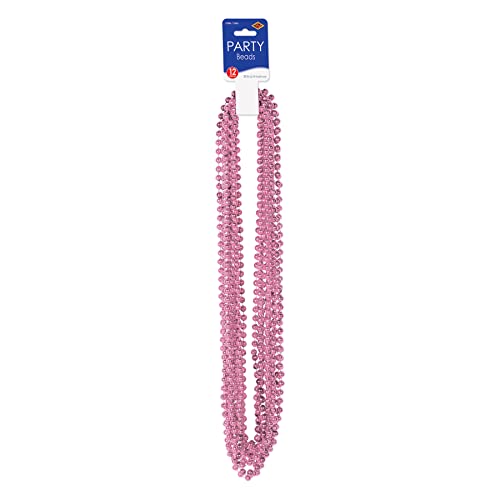 Party Beads - Small Round - size: 60-Pack, style: Pink (12-Pack)