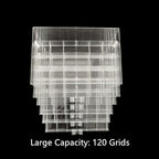 Clear Acrylic Jewelry Organizer Box with 5 Drawers 120 Grids, Dustproof Transparent Jewelry Display Stand Storage Case Holder with 120 Small Compartments for Women Ring Necklace Bracelets Earring