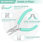 WORKPRO Jewelry Pliers Set, 3 Pack Jewelry Making Tool Kit Includes Mini Needle Nose Plier/Chain Nose Plier, Round Nose Plier and Wire Cutter for Jewelry Repair, DIY Crafts, Jewelry Making Supplies - color: Light Blue, Light Green, Pink