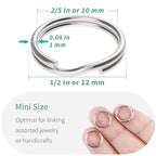 Pawfly 200 Pack 1/2 Inch Mini Split Jump Ring with Double Loops Small Metal Rings Connectors for Jewelry Necklaces Bracelets Earrings Crafts Ornaments and DIY Arts - size: 1/2 Inch,200 PCS