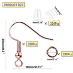 600Pcs Hypoallergenic Earring Hooks, Rose Gold Earring Making Kit, Supplies with Earring Backs and 4mm Jump Rings for Jewelry Making (Rose Gold) - color: Rose Gold