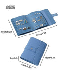 LAKE OF FIRE Earring Holder Organizer with Foldable Book Design Jewelry Book Organizer, Portable Pu Leather Travel Earring Case(Blue) - color: Blue