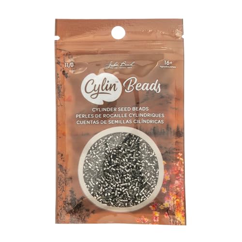 John Bead 25g Cylin Beads Grey Silver Lined 11/0 Glass Cylindrical Seed Beads for Jewelry Bracelets Necklaces Earrings Making Embroidery - color: Grey Silver Lined