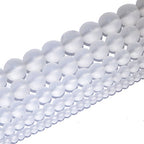 AD Beads Beautiful Natural Matte Gemstone Round Spacer Loose Beads 4-12mm (6mm, 03 Matte Clear Crystal) - color: 03 Matte Clear Crystal, size: 6mm