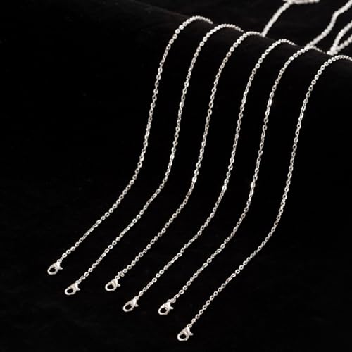 Lemonkey 24 Pack Necklace Chains Bulk,Silver Plated DIY Cable Link Chains for Jewelry Making 24 Inches - color: Silver, size: 24inch