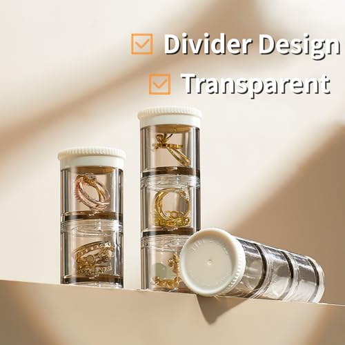 HAN SHENG 21 Compartments Jewelry Storage Box Case Jewelry Ring Display Organiser Box Holder Earrings Storage Case Portable Jewelry Dispenser Holder Travel Organizer
