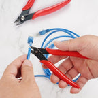 5 Pack Micro Wire Cutters, 5 Inches Flush Cutters Pliers, Diagonal Side Cutters Nippers, Zip Tie Sprue Cutter for Electronics, Plastic Models, Jewelry (Red) - color: Red