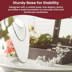 Novel Box White Leatherette Bust Stand Jewelry Necklace Display 8x5x15.5 Inches - Freestanding Travel Necklace Holder Stand - Necklace Mannequin Organizer Stands - Necklace Displays X-Large - color: White Leatherette, size: X-Large