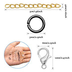 600Pcs Chain Extender Set for Jewelry Making,Necklace Bracelet Chain Extender Chains Extension Tails with Lobster Claw Clasps and Open Jump Ring for Necklaces Bracelet,Anklets,Jewelry Making Supplies - color: 600pcs Gold,Silver,Rose gold,Gun black