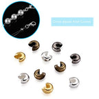 1400 Pieces Brass Tube Crimp Beads Wire Guardians Crimp Bead Knot Covers Bead Tips Knot Covers for DIY Bracelets Necklaces Jewelry Making Crafts Supplies(Gun Black) - color: Gun Black