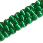 HAAMIIQII 6mm Grass Green Cat Eye Glass Round Crystal Stone Loose Gemstone Beads for Jewelry Making Bracelets Necklaces Earrings Crafts (60-65pcs) - color: Grass Green, size: 6mm (60pcs)