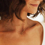 MEVECCO Dainty Gold Chain Choker Necklace 14K Gold Plated Handmade Boho Cute Tiny Beaded Link Choker Necklace Delicate Simple Minimalist Choker Necklace for Women - style: Three Layered Bead Chain GD