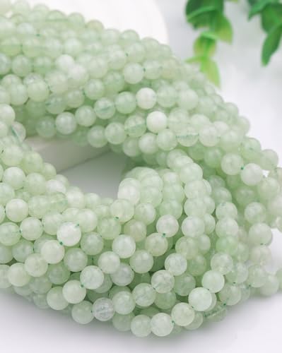 Natural Stone Beads Green Burmese Jade 8mm Polished Round Smooth Gemstone Beads for Jewelry Making Supplies 15 Inch(45Beads) - color: Green Burmese Jade 8mm-45pcs