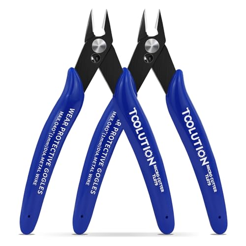 Small Wire Cutters Electrical - 2 Pack Micro Flush Cutter for Jewelry Making - Mini Snips Diagonal Cut Pliers for Zip Tie Crafts - Wire Nippers for Plastic Model Clippers - size: 2 Pack