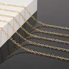 KYUNHOO 16.4 Feet Hollow Heart Chain Links on Roll Gold Plated Stainless Steel Chains Bulk for Jewelry Making with Lobster Clasps Jump Rings Jewelry Connectors - color: Heart Gold
