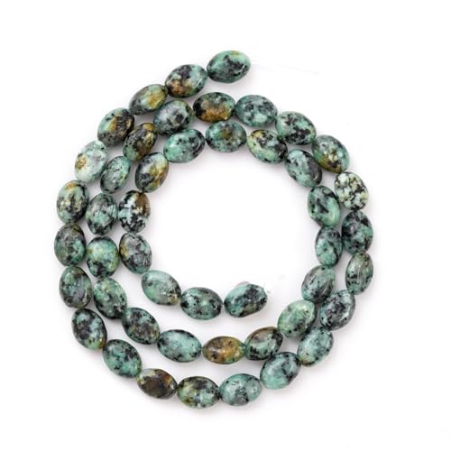 6×8mm Natural Ruby Zoisite Gemstone Loose Beads Flat Oval Healing Crystal Loose Stone Beads for Jewelry Necklace Bracelet Earring Craft - color: Ruby Zoisite