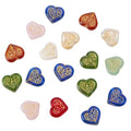 1 Box 20PCS Valentine Heart Glass Beads with Hole Bohemian Love Shaped Colorful Czech Golden Metal Enlaced Crystal Charms Loose Spacer Bead for Jewelry Making Bracelet Necklace Diy Craft - style: Heart