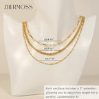 3PCS Gold Necklaces for Women,Chunky Statement Gold Plated Necklace Stack Layered Sterling Silver Herringbone Chains for Women Dainty Trendy Silver Chains Stacked Jewelry Gifts - color: gold stack necklace set