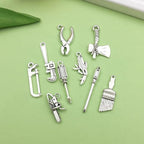 Sailanzi 60pcs Ancient Silver Tool Series Wrench, Screwdriver, Hammer Jewelry Making DIY Keychain Earrings Pendant Various Design Charms for Jewelry Making Bracelets Necklace(SN604) - color: SN604