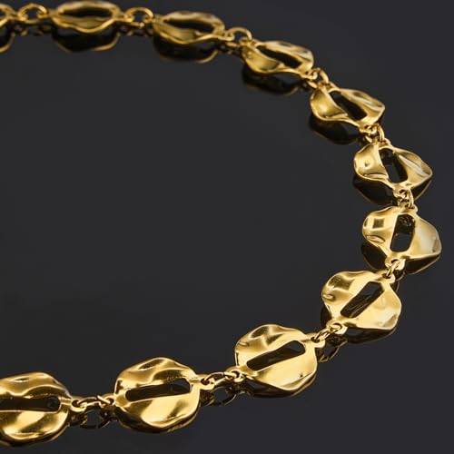 2 Meters Baroque Lip Chain for Jewelry Making Stainless Steel Bulk Chain Gold Plated Craft Chain Roll - color: Gold Lip