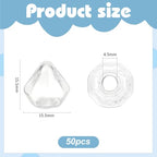 WADORN 50Pcs Mini Glass Globes, 15x16mm Diamond Glass Crystal Craft Ball Clear Spheres Bottle Without Lid Wish Ball Charms for UV Resin Gemstone Dice Pendant Charms Bead Containers Earring Making