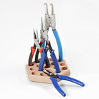 Wooden Pliers Organizer - Hexagon Pliers Rack with 19 Holes - Beech Wood - Brown - 5 x 5 x 0.88 inches - Indoor Use - Tabletop Mounting - No Assembly Required - style: Hexagon