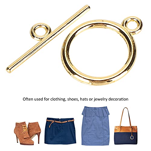 100 Pack Jewelry Clasp, Gold Bracelet Clasps Sets Alloy Toggle Jewelry Clasp Sets DIY Crafts Making Supplies Easy to Operate Toggle Connectors for Bracelet Jewelry Making