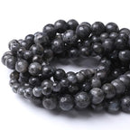 12MM Black Larvikite Round Loose Beads Natural Gem Beads Crystal Energy Stone Beads for Jewelry Making DIY Bracelet Necklace - color: Black Larvikite, size: 12MM