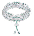 108 Clear Quartz Crystal Beads 8mm Mala Bracelet, Healing Stone Prayer Beads for Meditation Yoga Chakra Balancing - color: Green