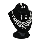 MOOCA 3 Pcs Set Black Velvet Combination Display Jewelry Stand Bust for Necklaces, Earrings, Rings, Jewelry Display For Vendors - color: Black Velvet, 3 pieces