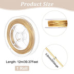BENECREAT 39ft 20 Gauge Real 14K Gold Plated Copper Wire, Golden Copper Beading Wire for Bracelet Necklace Charm Beading Jewelry Making Findings - size: 20 Gauge