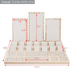MOOCA Jewelry Display Set, Necklace Display Bust, Earring Organizer, Ring Holder Stand for Showcase and Store, Premium Fabric - color: 8b) 1 set. Beige Suede
