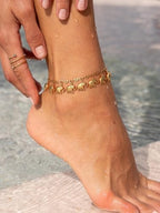 U7 Women Girls Barefoot Jewelry 18K Gold or Rose Gold Stainless Steel Heart/Rope/Figaro/Cuban Chain Anklet Foot Bracelet, 25-30 CM Long - color: Gold Plated-Elephant Charm