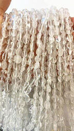 6-8mm Natural Clear Quartz Crystal Nuggets Oval Free Tumbled Pebble Semi Precious Gemstone Loose Stone Beads Approx 15.5 inch for DIY Jewelry Making - color: Clear Quartz Crystal