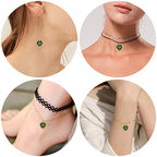 Crystal Zirconia Gold Plated Brass Charms for Jewelry Making Bracelet Necklace Earring Pendant Craft Supplies DIY Accessories - color: HeartA-Green-5Pcs