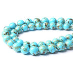 8MM Blue Shell Turquoises Round Loose Beads Natural Gem Beads Crystal Energy Stone Beads for Jewelry Making DIY Bracelet Necklace - color: Blue Shell Turquoises, size: 8mm