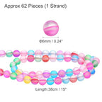 uxcell Matte Crystal Glass Beads 6mm Synthetic Frosted Shining Semi-Precious Round Loose Beads Synthetic Moonstone for Jewelry Making DIY Bracelet, Mixed Color - size: 6mm