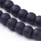 FASHEWELRY 200Pcs Transparent Frosted Glass Bead 4mm Matte Crystal Glass Loose Beads for DIY Jewelry Making (Black) - color: Black