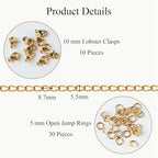 Jabogrii 16.4 Feet Stainless Steel Oval Lip Chain for Jewelry Making Gold Chain Roll DIY Craft Jewelry Making Findings - color: Oval Lip Gold