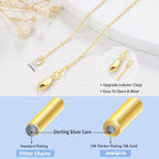 Jewlpire 18k Gold Plated 925 Sterling Silver Chain Necklace for Women, 1.2mm Cable Chain Necklace Thin & Dainty & Sturdy Women's Chain Necklaces 14/16/17/18/20/22/24 Inch - color: 18K Gold Plated, size: 18 Inch
