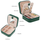 KElofoN Travel jewelry case Travel jewelry box Travel Jewelry Organizer Small box Gift for Girls Women with Mirror(Green) - color: Green