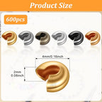 LXUEJIE 600 Pcs Crimp Bead Covers, Crimp Beads for Jewelry Making, 4mm Multi-Color Alloy Crimps Bead Knot Covers Half Round Open Crimps Beads for Bracelet Jewelry Making Craft DIY