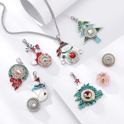10PCs Mixed Style Rhinestones Snaps Jewelry Charms Buttons 18/20mm for Interchangeable Snaps Jewelry Making Women DIY Button Bracelets Necklaces Rings Brooch Accessories (Green) - color: Green